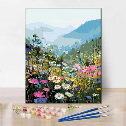 山の花景色 – 数字で塗り絵