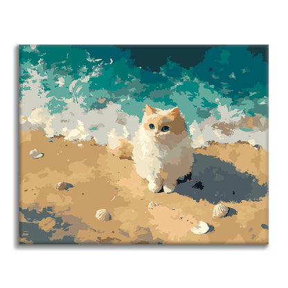 海辺の子猫 – 数字で塗り絵