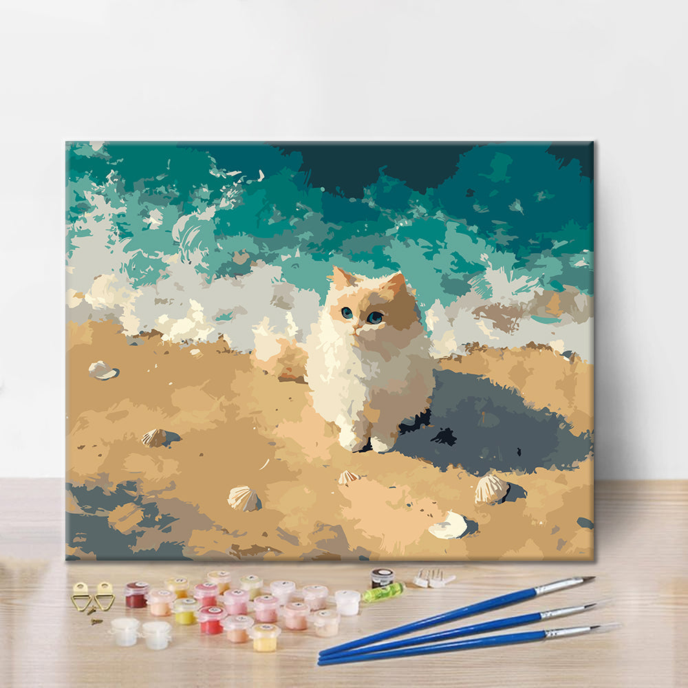 海辺の子猫 – 数字で塗り絵