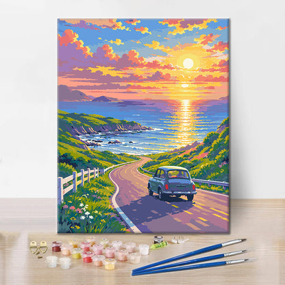 海辺の旅 – 数字で塗り絵