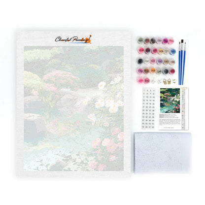 静かな庭のリフレクション – 数字で塗り絵