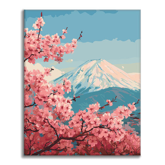 富士山の春 – 数字で塗り絵