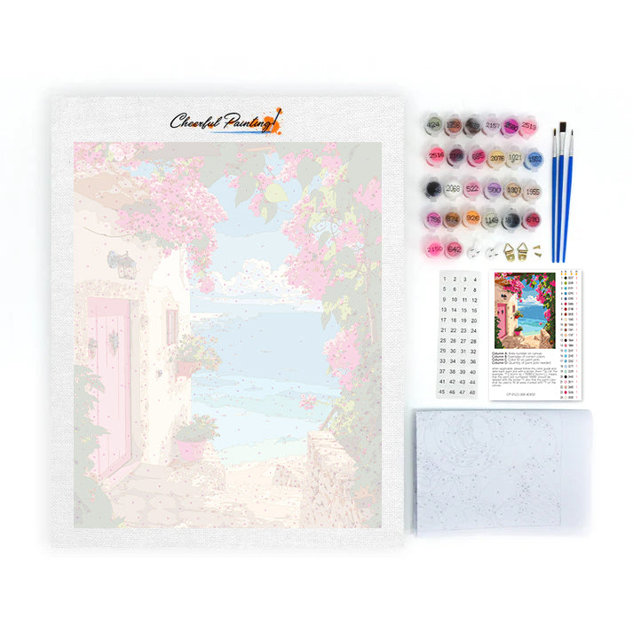 夕日の海岸道 – 数字で塗り絵 – Cheerful painting®（JP）