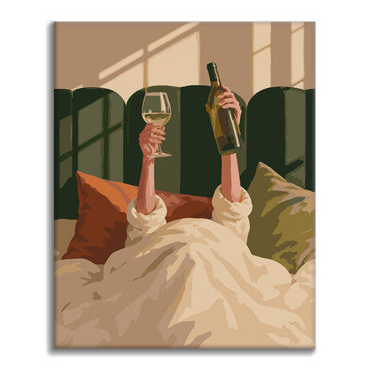 ゆったりとした朝に乾杯 - 数字で塗り絵