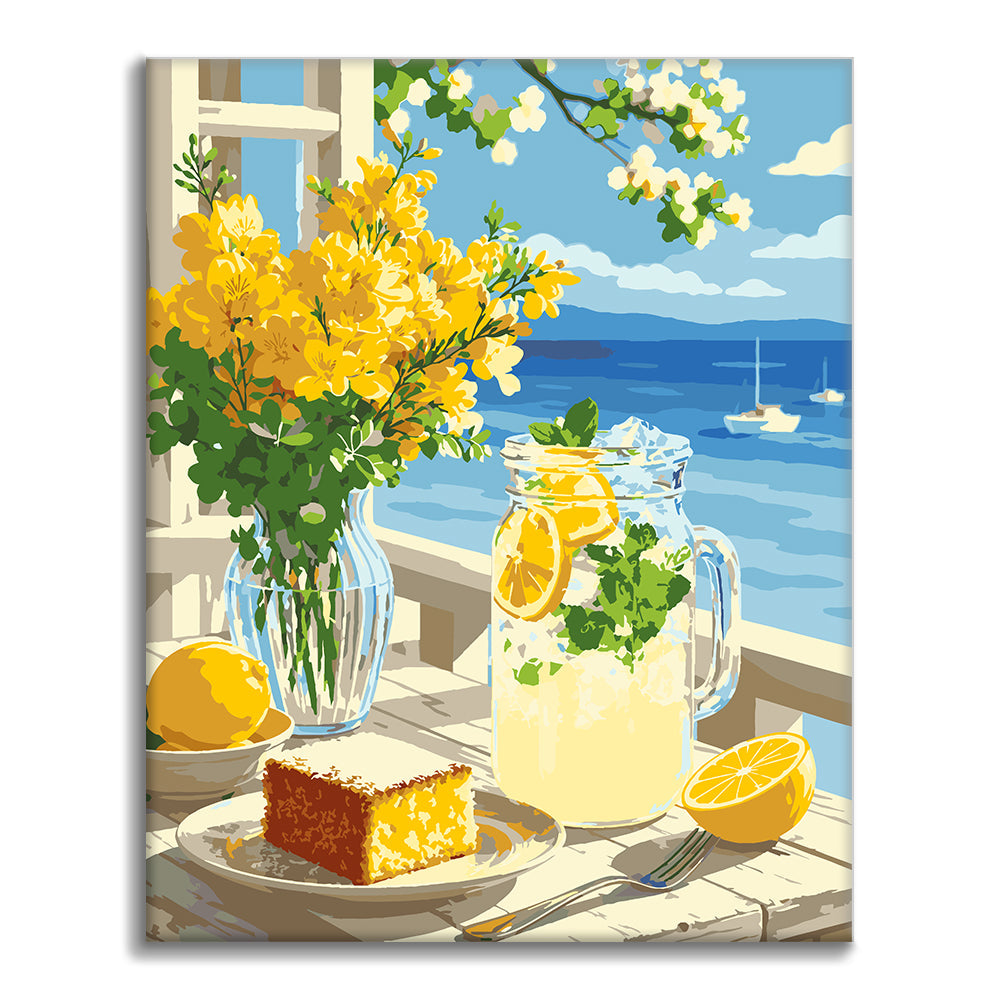 海辺のレモン - 数字で塗り絵