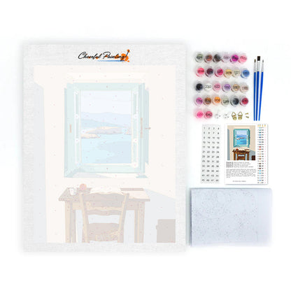 海の景色を描いた絵画 - 数字で塗り絵