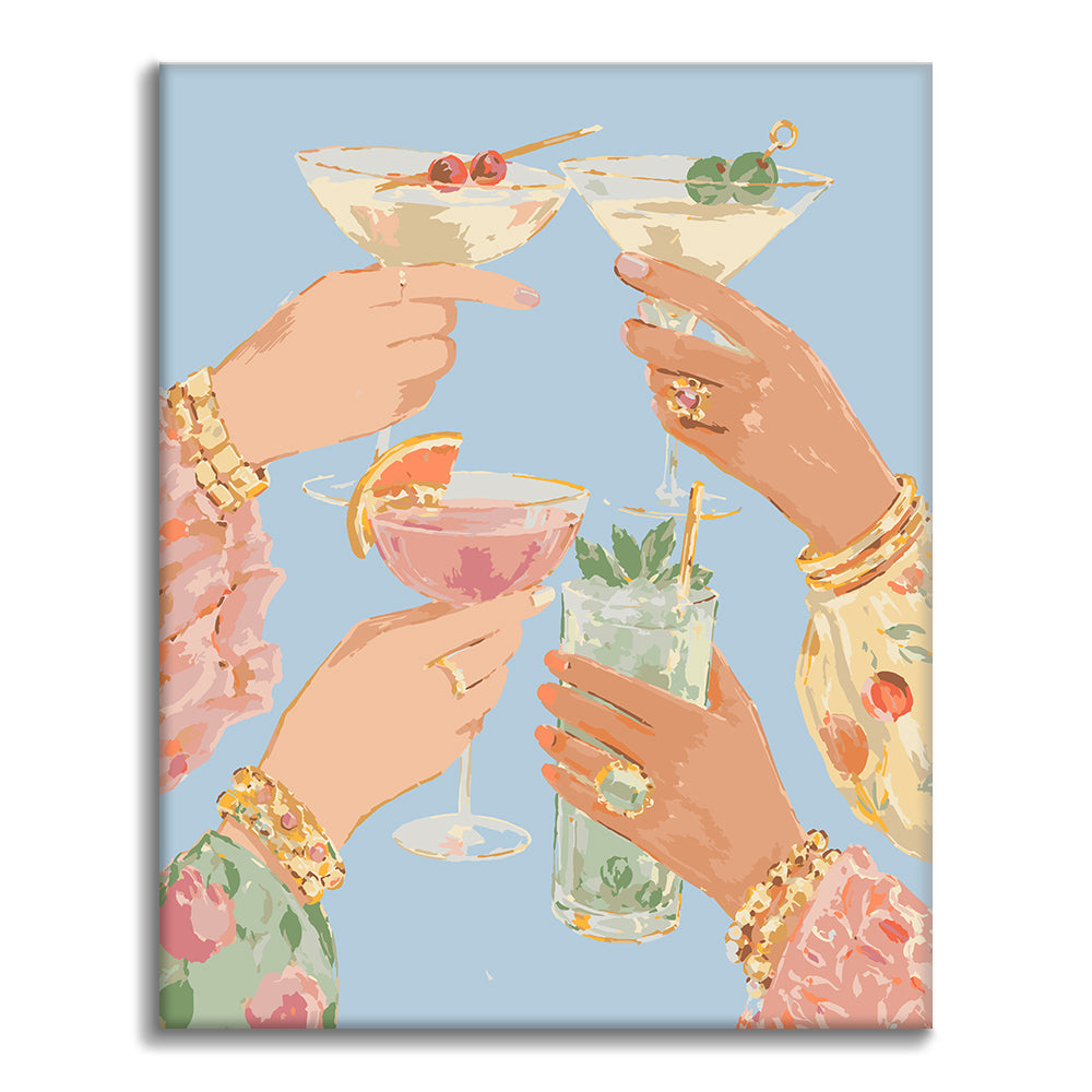 パステルカクテルの乾杯 – 数字で塗り絵