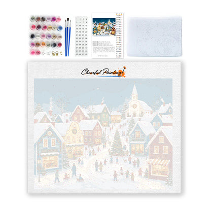 雪のクリスマス村 – 数字で塗り絵