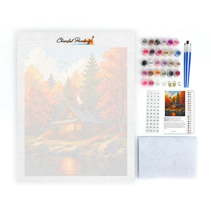 水辺の森の山小屋 – 数字で塗り絵
