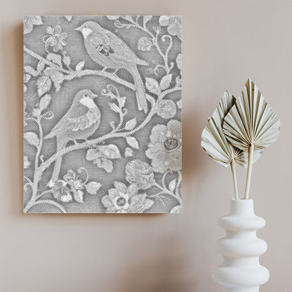 ボヘミアン風の金縁の鳥 - 点描画