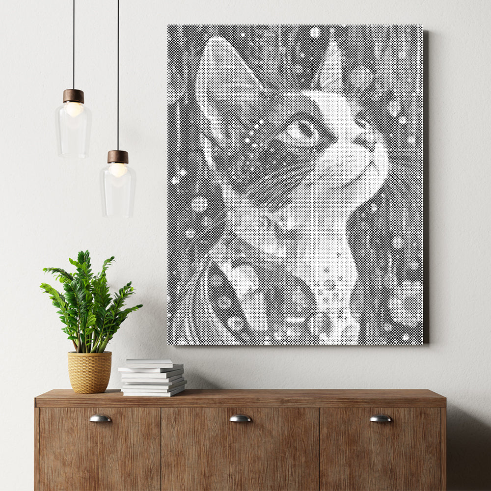 三毛猫 - 点描画