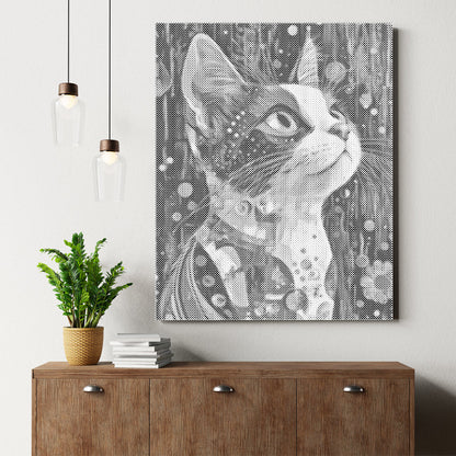 三毛猫 - 点描画
