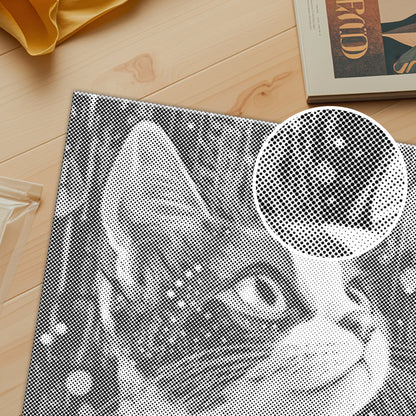 三毛猫 - 点描画