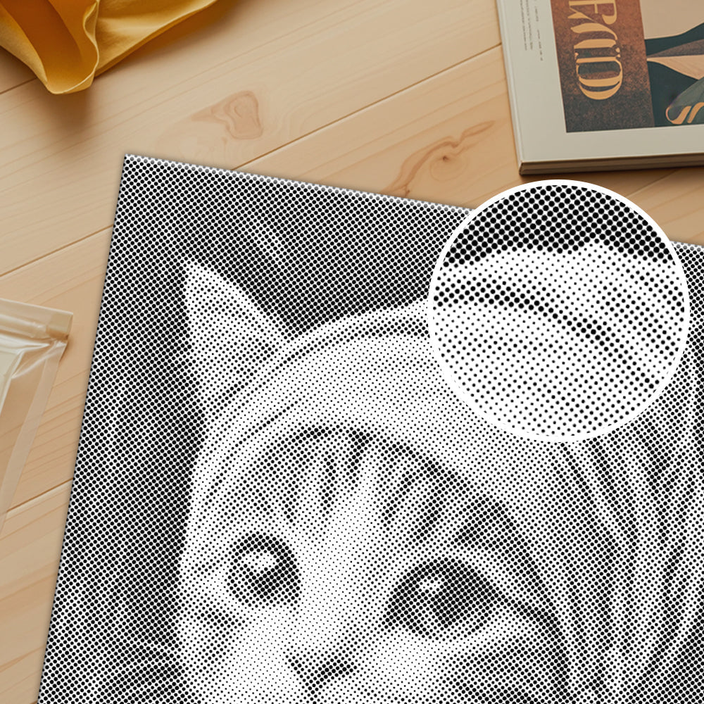 真珠の耳飾りの猫 - 点描画