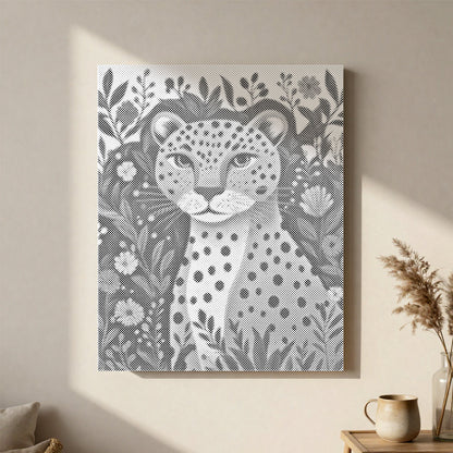 ジャングルヒョウ - 点描画