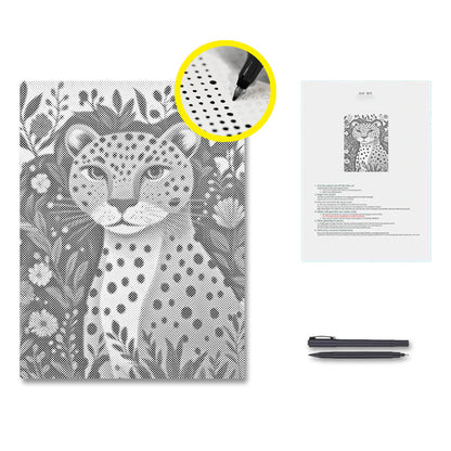 ジャングルヒョウ - 点描画