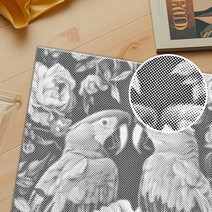 オウムのカップル - 点描画