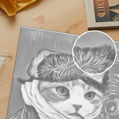 猫の自画像 - 点描画
