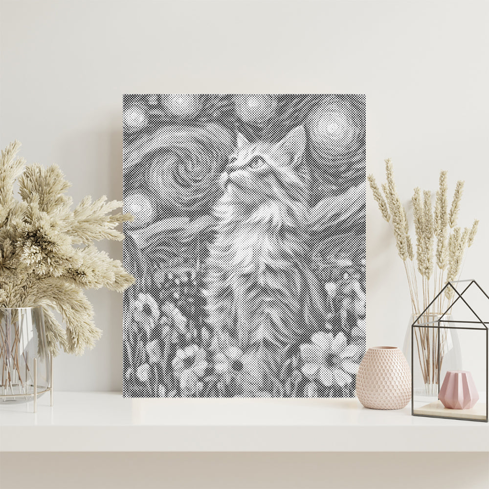 星空の猫 - 点描画