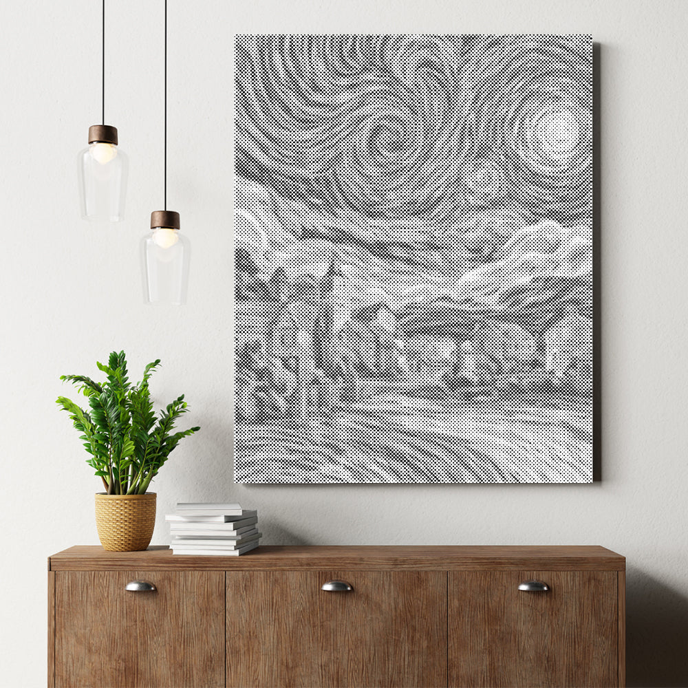 星空の村 - 点描画