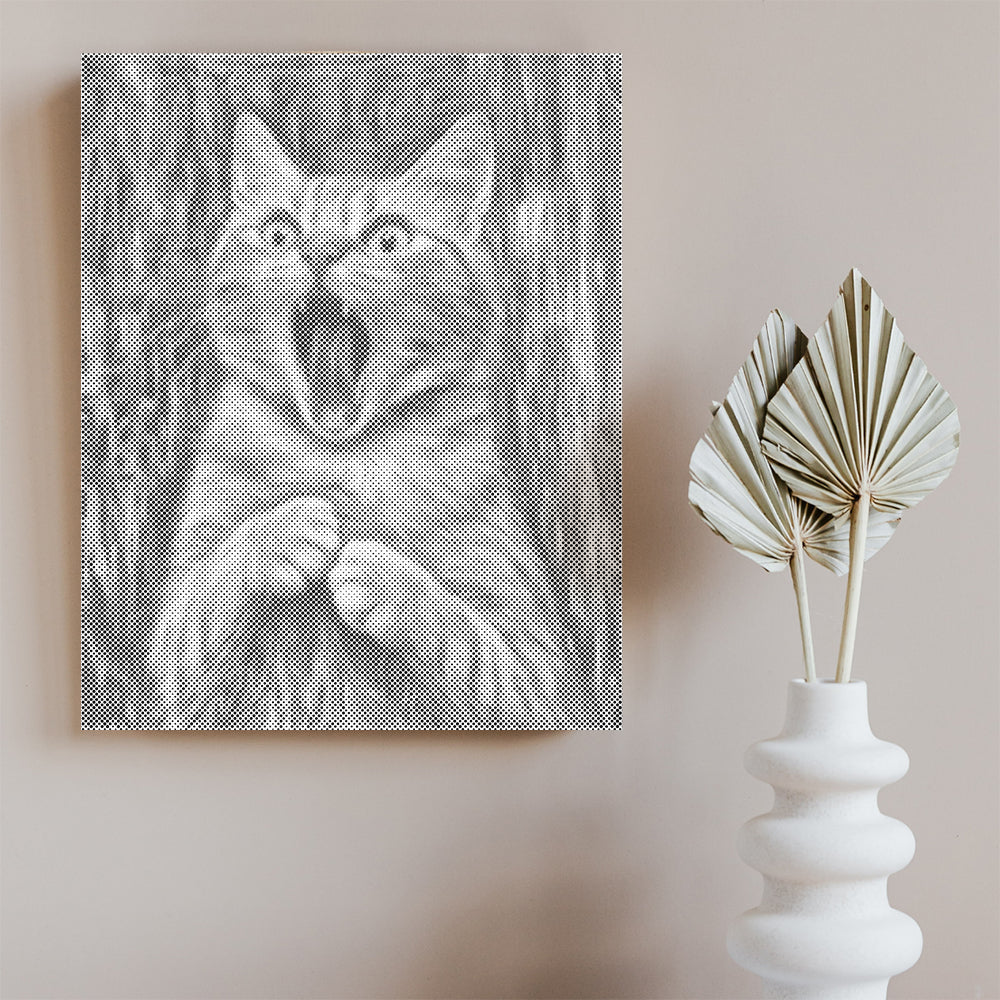 猫の叫び - 点描画