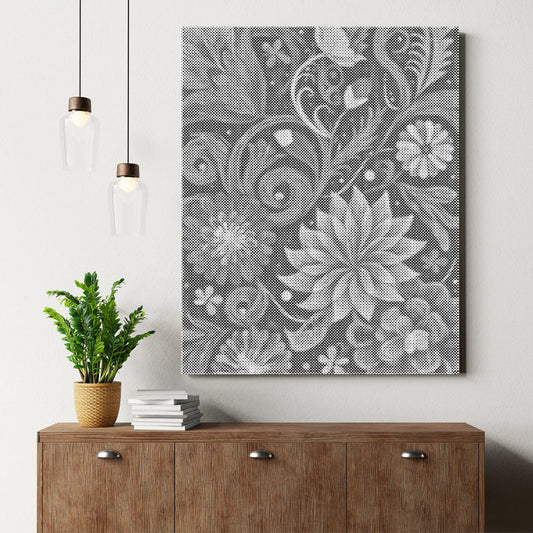 鮮やかな花の渦巻き - 点描画キット
