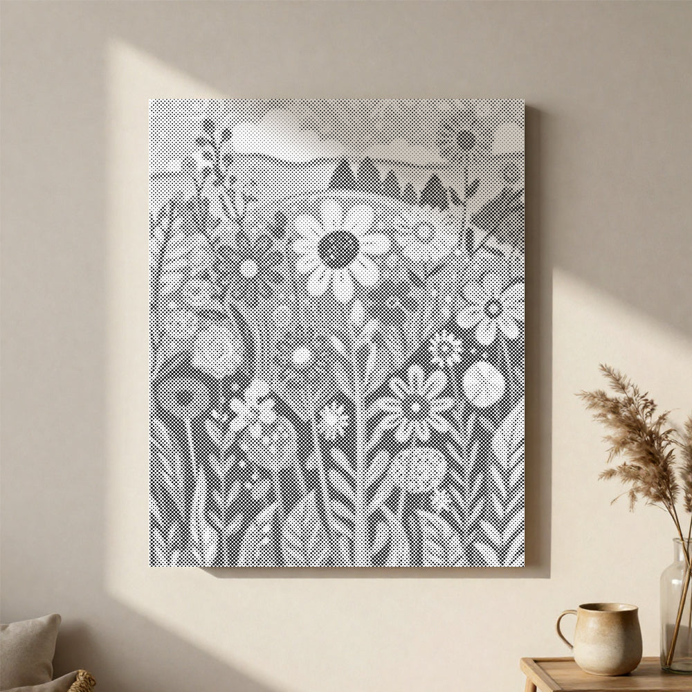 野の花 - 点描画