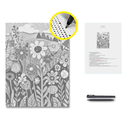 野の花 - 点描画