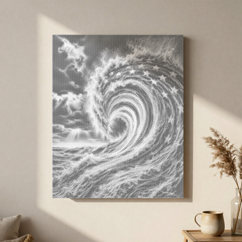 海の波とフラッグ - 点描画キット