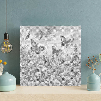 花の中の蝶 - 点描画キット