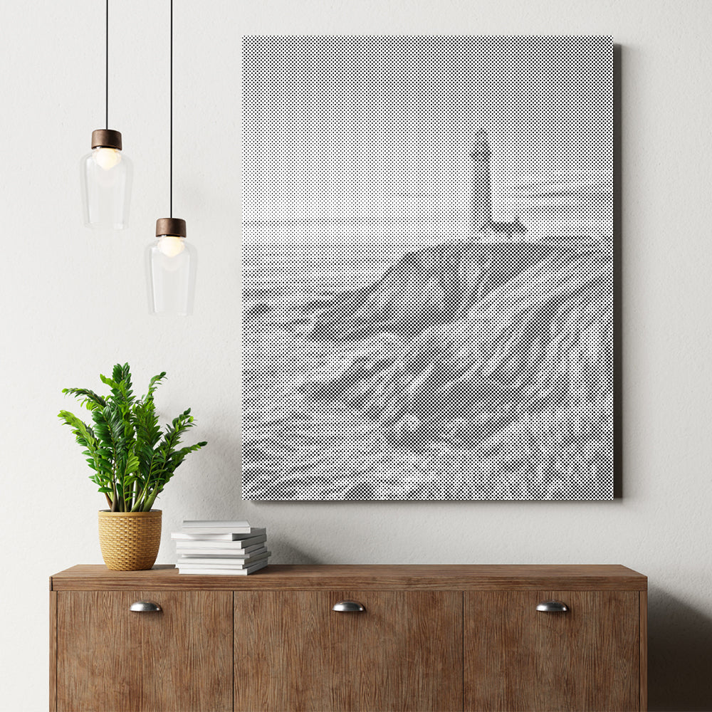 夕暮れの灯台 - 点描画キット