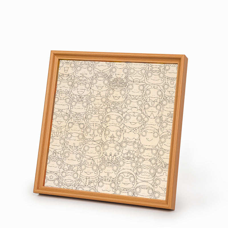 カエル - 木製ぬりえパズル