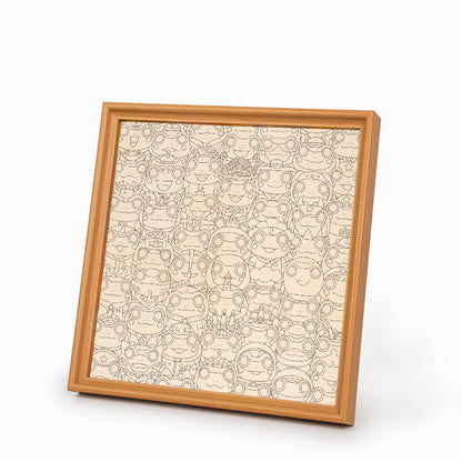 カエル - 木製ぬりえパズル