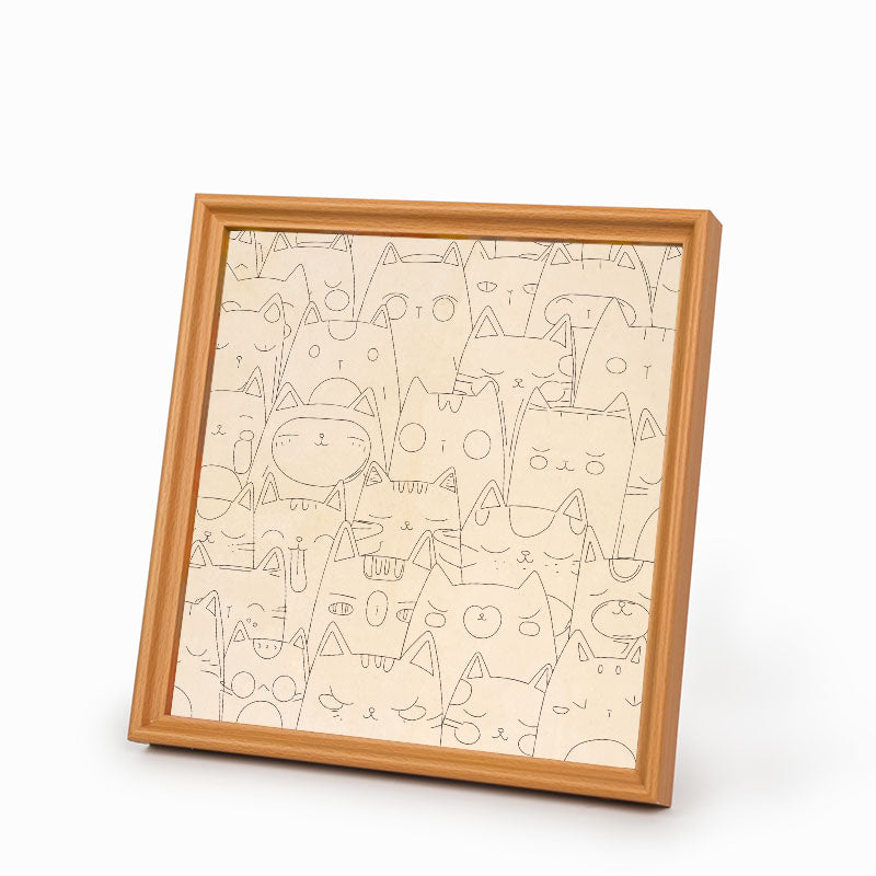 ライン子猫 - 木製ぬりえパズル