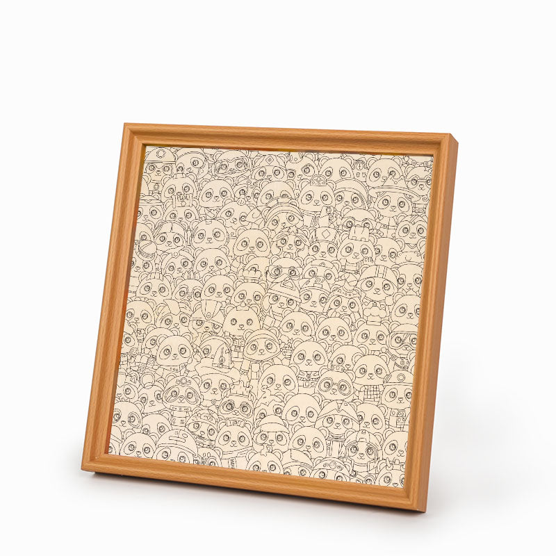 パンダ - 木製ぬりえパズル