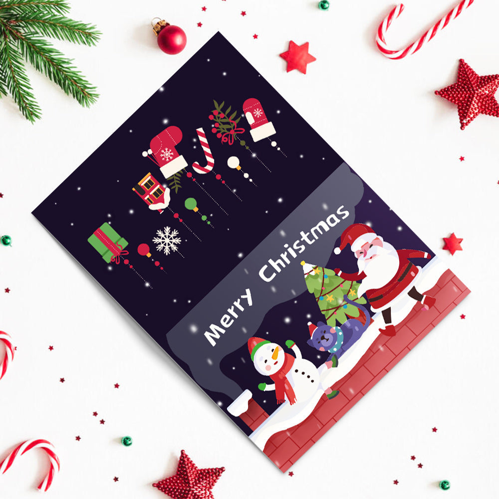 クリスマスカード V -数字で塗り絵