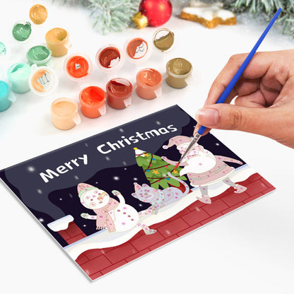 クリスマスカード V -数字で塗り絵