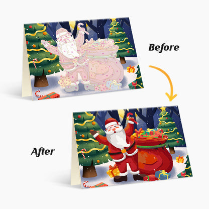 クリスマスカード V -数字で塗り絵