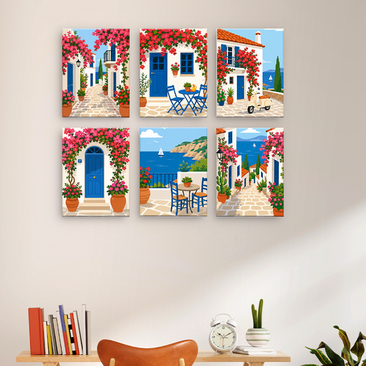 地中海の花 - 数字塗り絵ミニアート