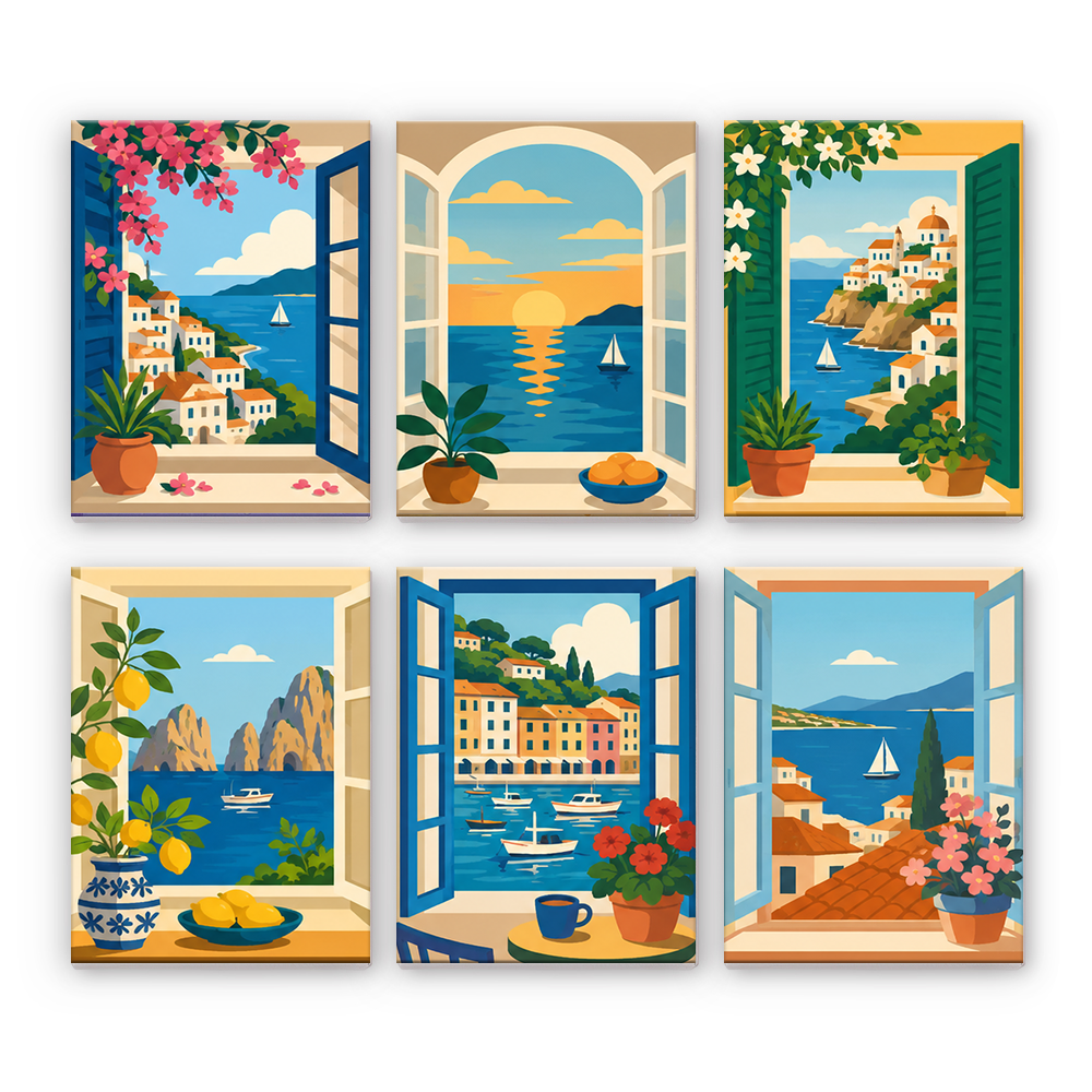 海辺の景色 - 数字塗り絵ミニアート