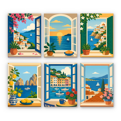 海辺の景色 - 数字塗り絵ミニアート