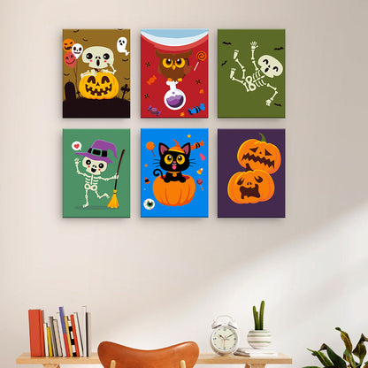 かわいいハロウィーンのキャラクター - 数字塗り絵ミニアート