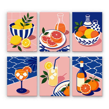 シトラスサマードリンク - 数字塗り絵ミニアート