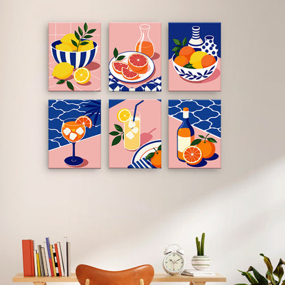 シトラスサマードリンク - 数字塗り絵ミニアート