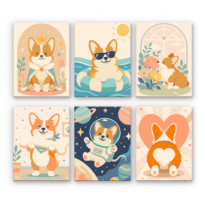 かわいいコーギー - 数字塗り絵ミニアート