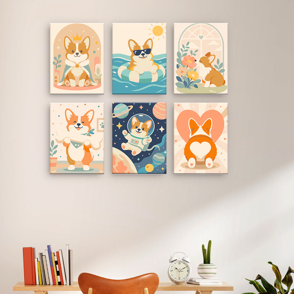かわいいコーギー - 数字塗り絵ミニアート