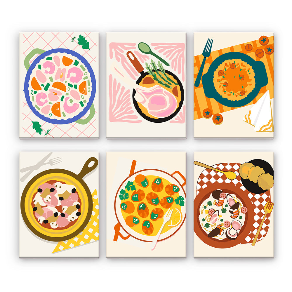 コンフォートフードのイラスト - 数字塗り絵ミニアート