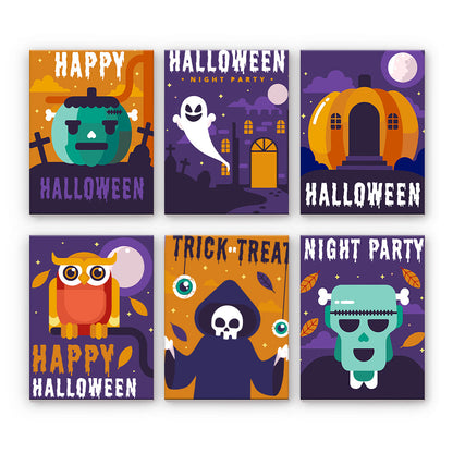 ハロウィーン パーティー ポスター - 数字塗り絵ミニアート