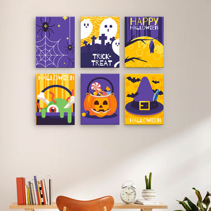 古典的なハロウィーンのアイコン - 数字塗り絵ミニアート