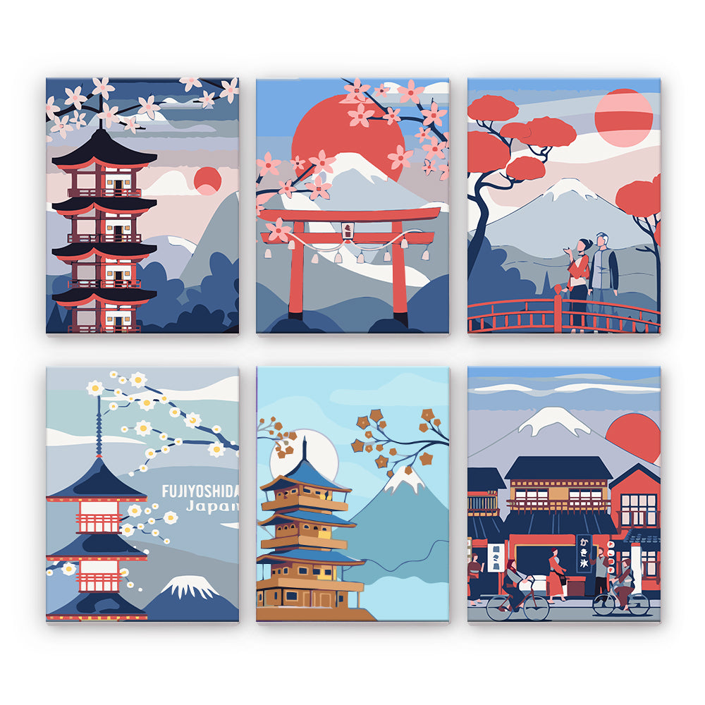日本の風景 - 数字塗り絵ミニアート
